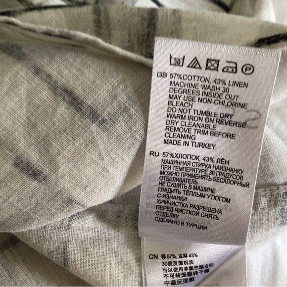 Reiss cotton and linen shirt slim fit size large Mens - Picture 4 of 4